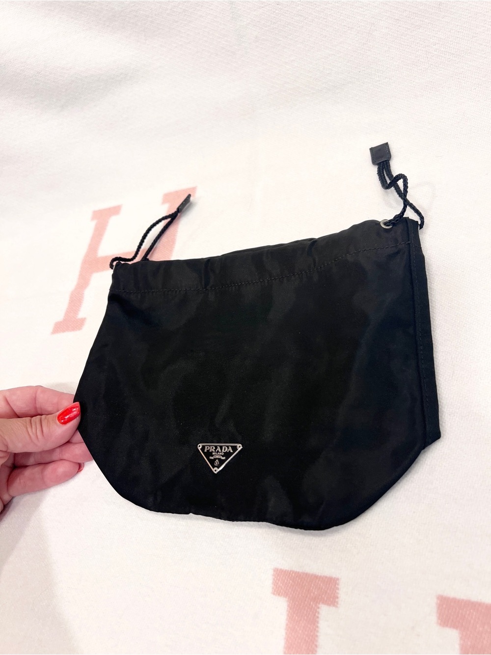 Prada⭐️ Authentic Black Nylon Drawstring bag! Never used! Card included. Offers!